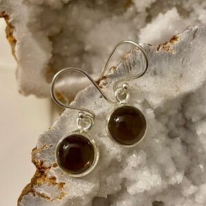 Brown Smoky Quartz Solid Sterling Silver Earrings 925